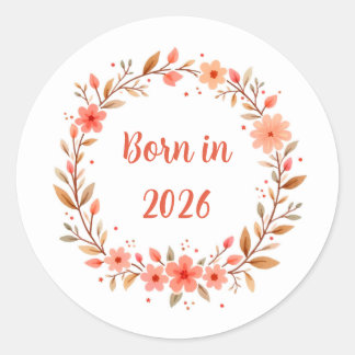 Sticker Rond Né en 20xx (Année modifiable) 