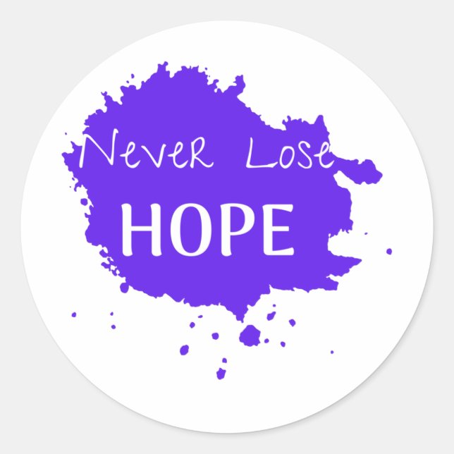 Sticker Rond Ne jamais perdre Hope Blue (Devant)