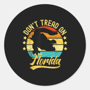 Sticker Rond Ne marchez pas sur l'alligator de Floride 