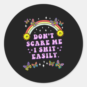 Sticker Rond Ne m'énervez pas facilement Citation drôle sarcasm