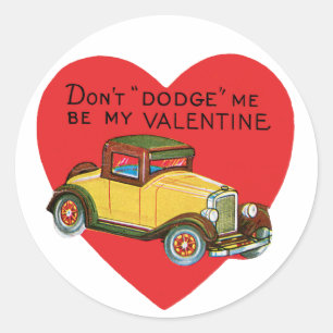 Sticker Rond Ne m'évitez pas, sois ma Saint-Valentin ! Retro Va