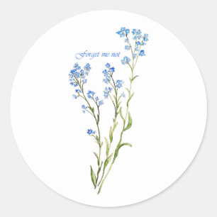 Sticker Rond Ne m'oubliez pas Fleur de jardin personnalisée à l