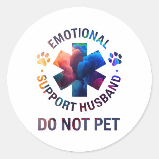 Sticker Rond Ne pas animaux familiers soutien émotionnel Mari