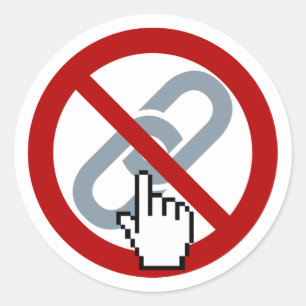 Sticker Rond Ne pas cliquer sur l'autocollant Liens
