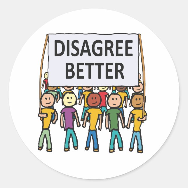 Sticker Rond Ne pas être d'accord (Devant)