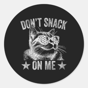 Sticker Rond Ne pas grignoter sur moi drôle Chat 1