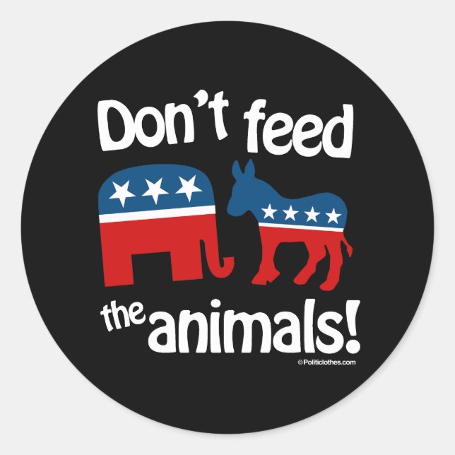 Sticker Rond Ne pas nourrir les animaux (Devant)
