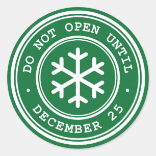 Sticker Rond Ne pas ouvrir avant le cadeau de Noël vert 