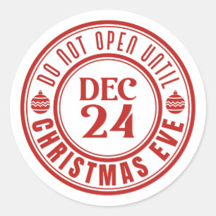 Sticker Rond Ne pas ouvrir avant le réveillon de Noël