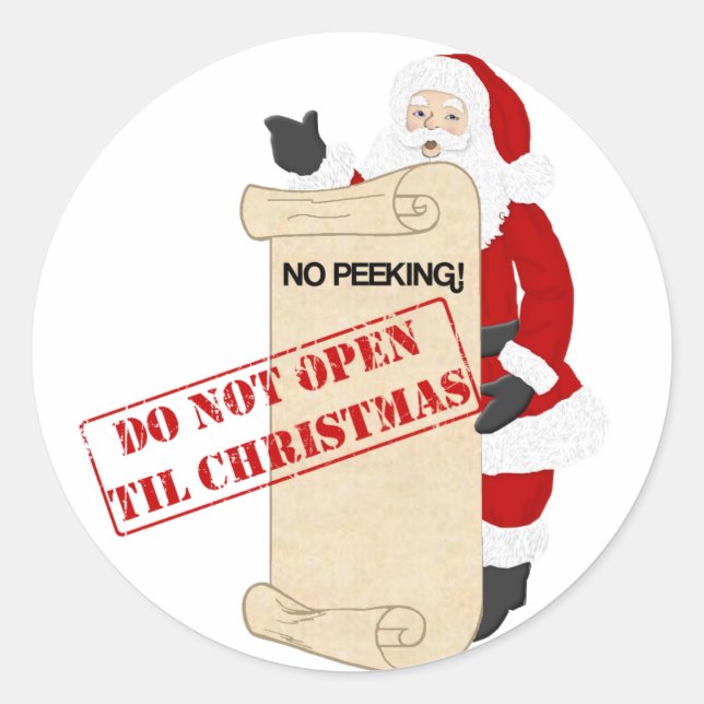 Sticker Rond Ne pas ouvrir avant Noël (Devant)
