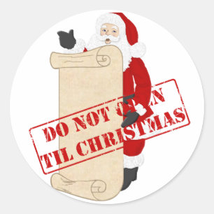 Sticker Rond Ne pas ouvrir avant Noël