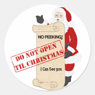 Sticker Rond Ne pas ouvrir avant Noël