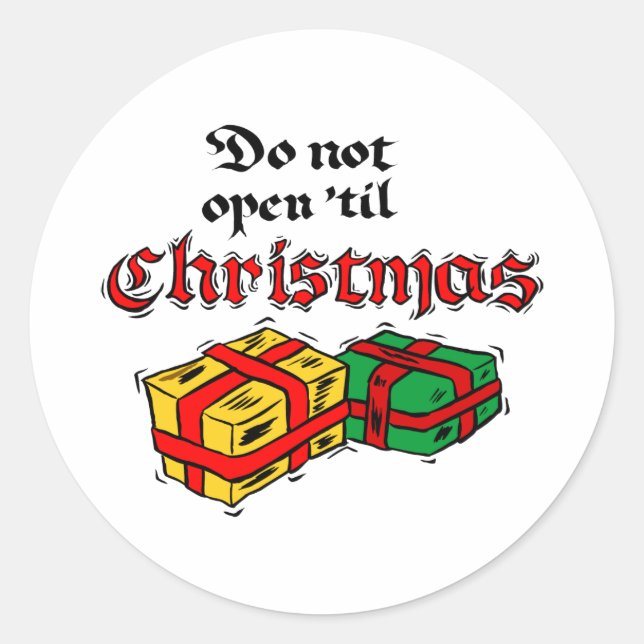 Sticker Rond Ne pas ouvrir avant Noël (Devant)