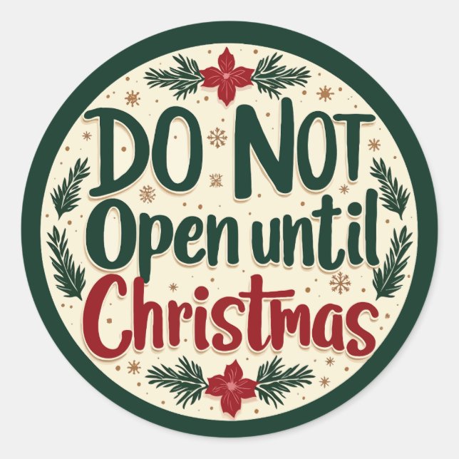 Sticker Rond Ne pas ouvrir avant Noël (Devant)