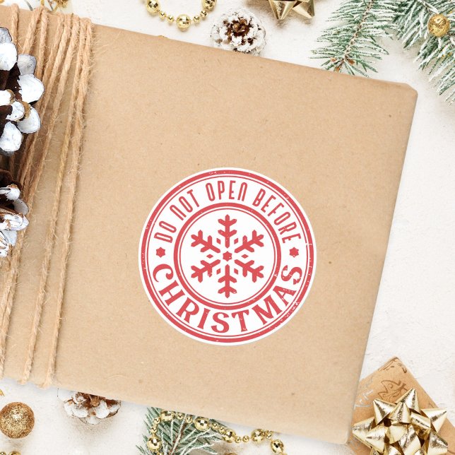 Sticker Rond Ne pas ouvrir avant Noël Cadeau (Créateur téléchargé)