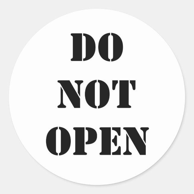 Sticker Rond Ne pas ouvrir le sceau de l'enveloppe de bureau no (Devant)