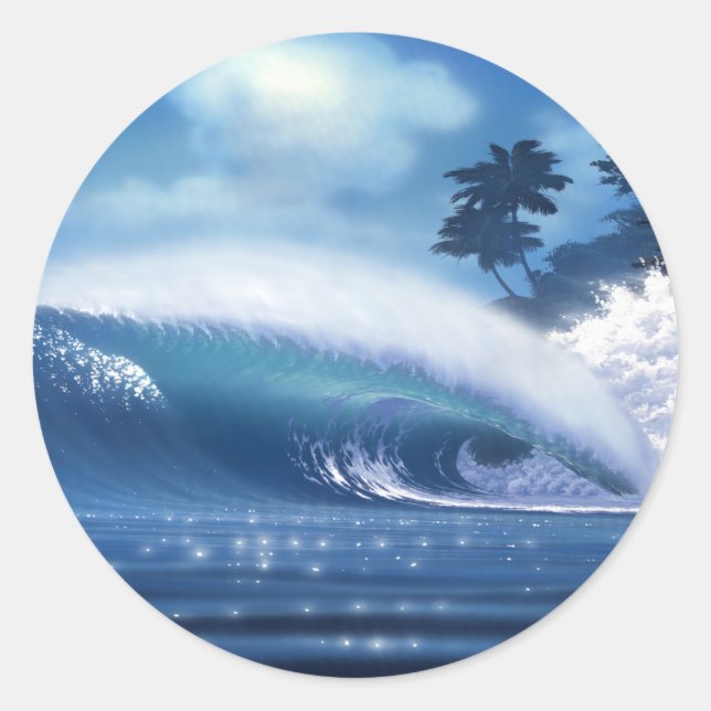 Sticker Rond NE PAS TELLIN Surf Art par Steven Power (Devant)