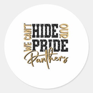 Sticker Rond Ne peut pas cacher notre panthère Pride Gold Panth