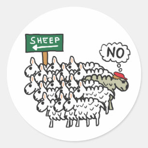 Sticker Rond Ne sois pas un mouton