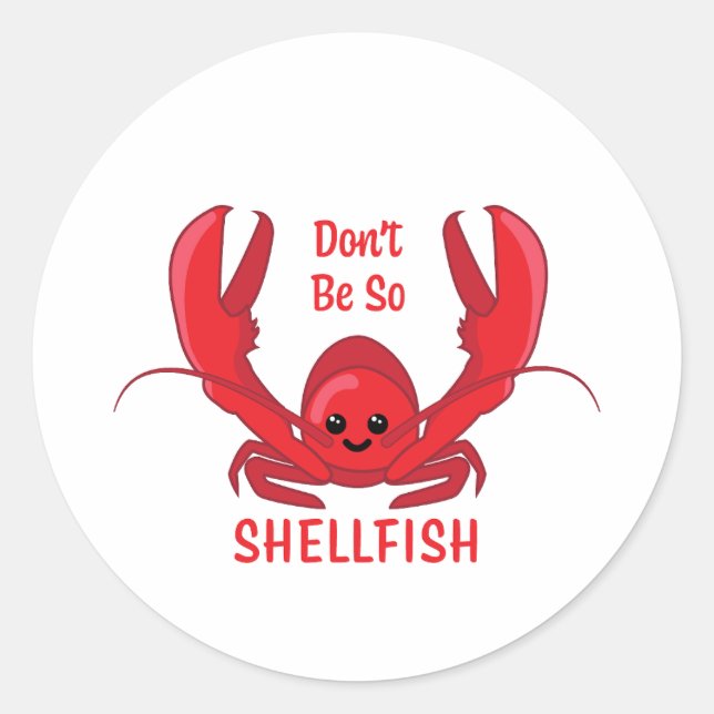 Sticker Rond Ne soyez pas si coquillages ! Carton au homard mig (Devant)