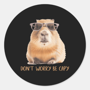 Sticker Rond Ne vous inquiétez pas être Capy Capybara