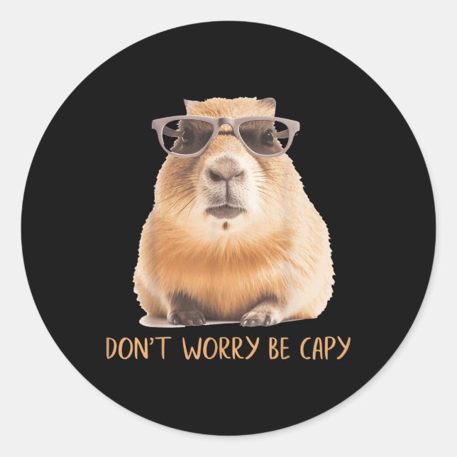 Sticker Rond Ne vous inquiétez pas être Capy Capybara (Devant)