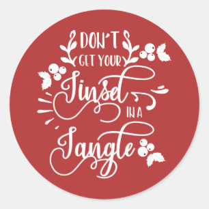 Sticker Rond ne vous mettez pas dans un enchevêtrement de noël