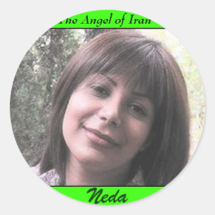 Sticker Rond NEDA SOLTANI, L'Ange de l'Iran, Neda