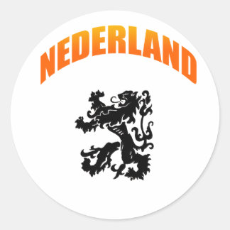 Sticker Rond Nederland leeuw Voetbal wk