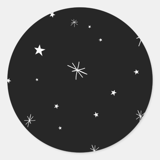 Sticker Rond Neige d'hiver, Galaxie nocturne (Devant)