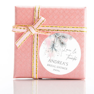 Sticker Rond Neige en amour faveur de la douche de mariée d'hiv