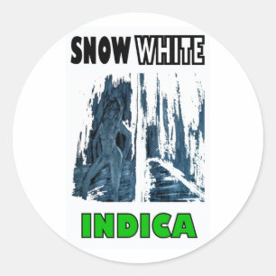 STICKER ROND NEIGE INDIQUE BLANC