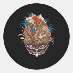 Sticker Rond Neko Ramen