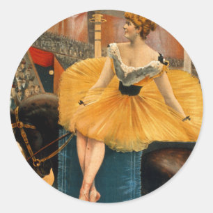 Sticker Rond Nellie McHenry dans la nuit d'A au cirque
