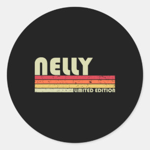 Sticker Rond Nelly Nom Personnalisé Rétro Vintage 80s 90s Naiss
