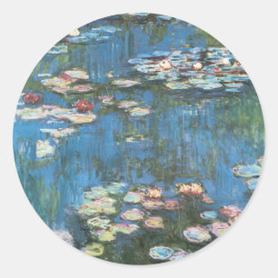Sticker Rond Nénuphars de Claude Monet, Impressionnisme Vintage