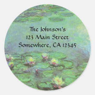 Sticker Rond Nénuphars de Claude Monet, Impressionnisme Vintage