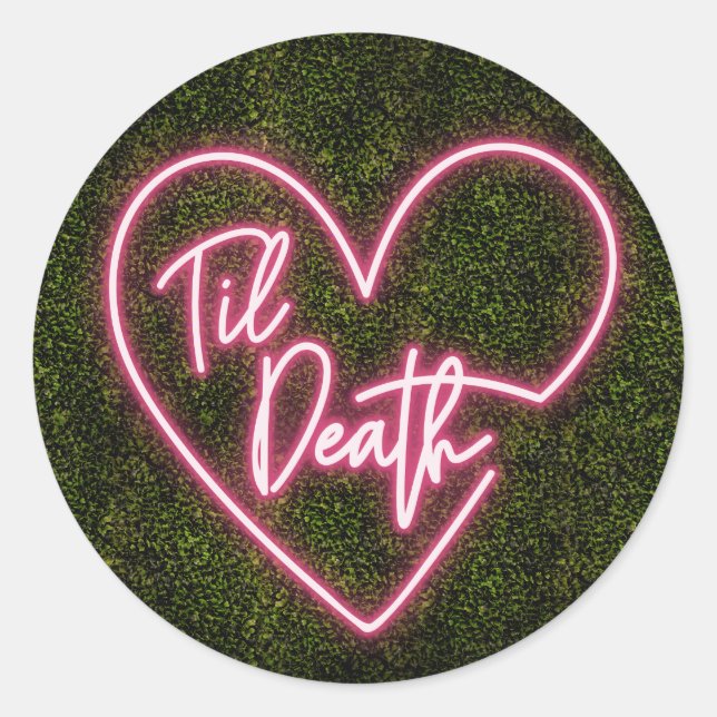 Sticker Rond Neon Boxwood Til Mariage de la mort (Devant)