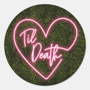 Sticker Rond Neon Boxwood Til Mariage de la mort