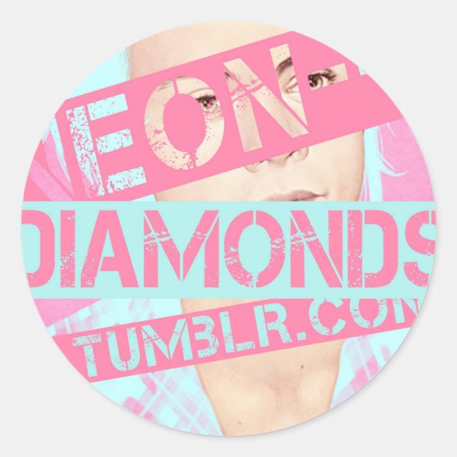 Sticker Rond néon—diamants (Devant)