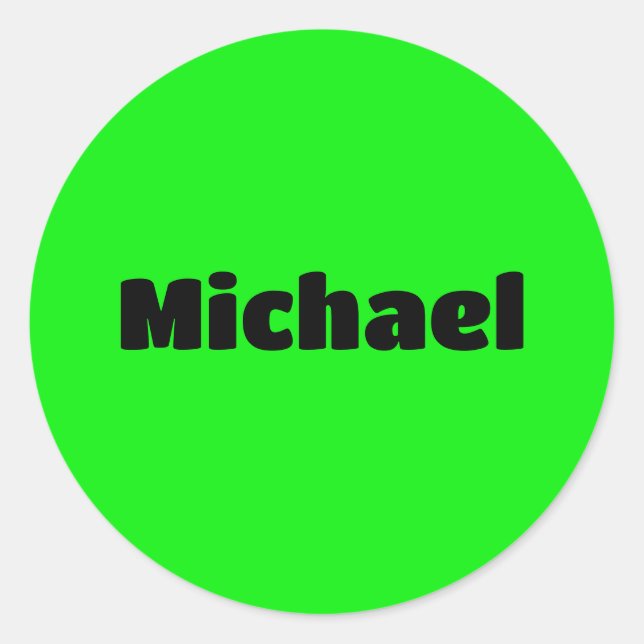 Sticker Rond Neon Green Elegant Nom Couleur Mode tendance (Devant)