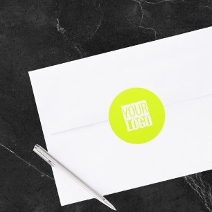 Sticker Rond Neon jaune - ajoutez votre logo