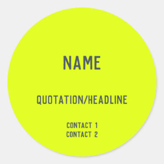 Sticker Rond Neon jaune personnalisé
