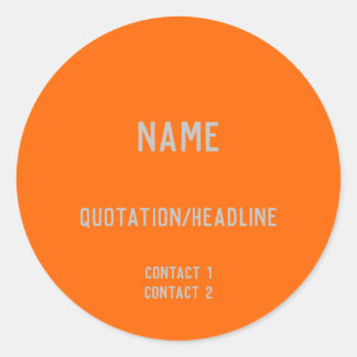 Sticker Rond Neon Orange Custom