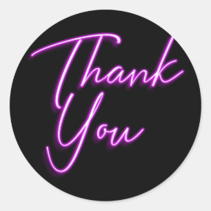 Sticker Rond Neon Purple Merci brillant