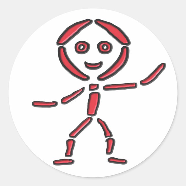 Sticker Rond Neon Stickman (Devant)