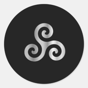 Sticker Rond Néopaganisme celtique triple spirale triskelion.jp