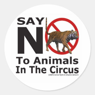 Sticker Rond NEPA Animal Adoption Network Dites Non Au Cirque