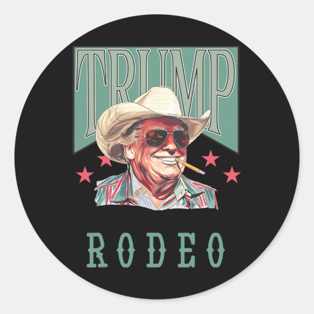 Sticker Rond N'est pas mon premier rodéo Western Cowboy Funny T (Devant)