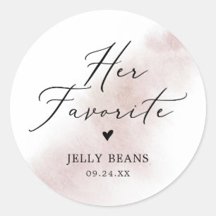 Sticker Rond Nettoyage aquarelle Blush Sa Faveur Mariage Favo